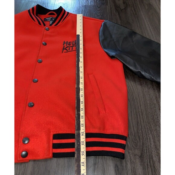 Hello Kitty Sanrio Forever 21 Men's Black Red Letterman Varsity Jacket X-Large - Picture 7 of 14